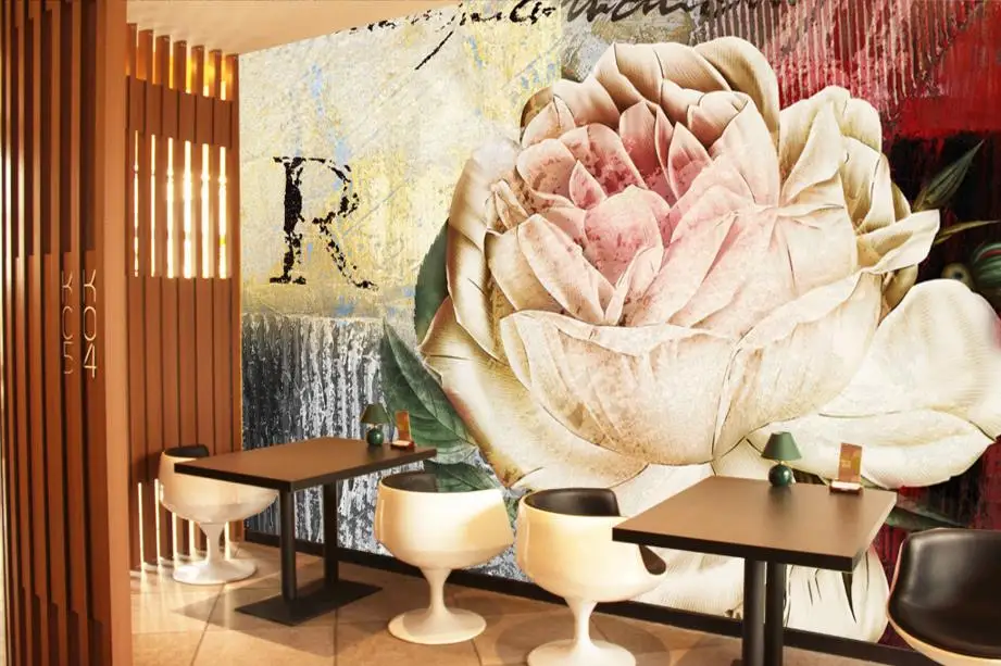 Европейский ретро Роза фото обои деревенский фон Окрашенные стены ТВ комната