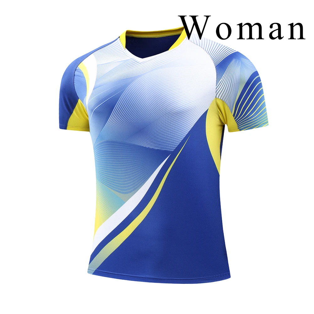 Woman 1 shirt Новая рубашка для бадминтона, теннисные майки для мужчин/женщин, быстросохнущая футболка для тенниса, настольные теннисные майки, Спортивная рубашка 225 - Цвет: Woman 1 shirt