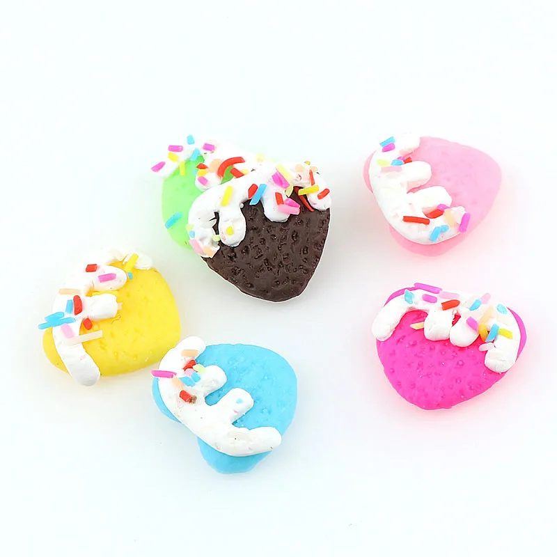 10 шт./лот 3D микс Цвет Kawaii Круглый Мини Мороженое Десерт Полимерная глина Кабошоны