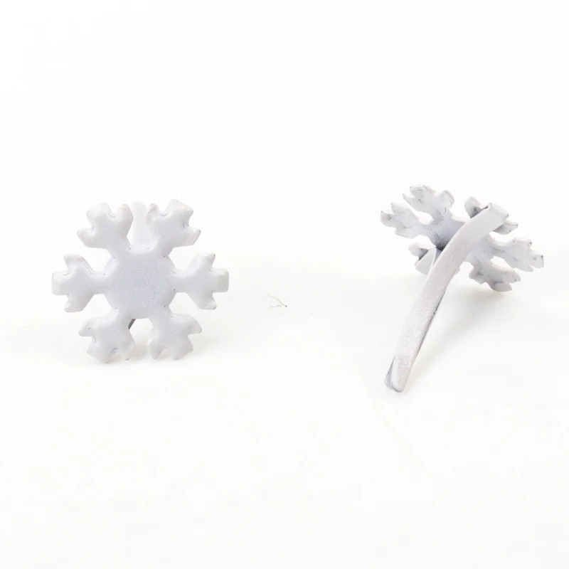 50 шт., белые металлические шипы Sonwflake, шипы для скрапбукинга, украшения, застежка, рукоделие, штифт, украшение 12x14 мм