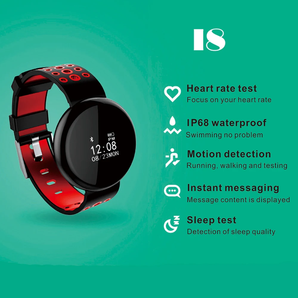 I8 умный браслет Bluetooth g сенсор экран NRF52832 кровяное Кислородное давление монитор