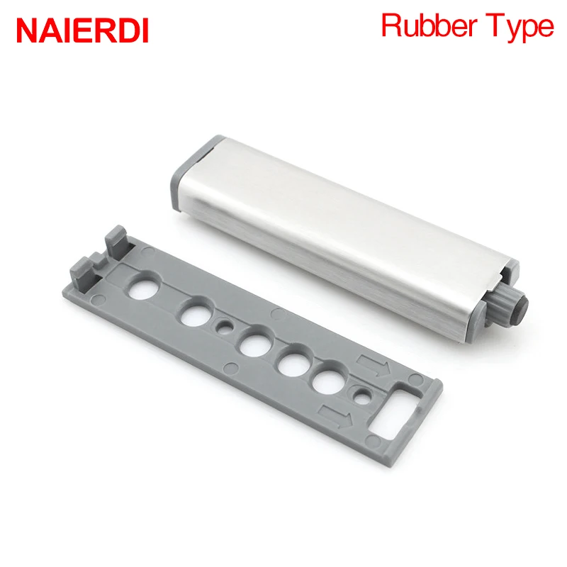 Rubber Type NAIERDI серая дверная пробка дверные Захваты шкафа из нержавеющей стали нажимной гаситель для сенсорного амортизатора Мягкие Тихие более близкие мебельные Аппаратные средства - Цвет: Rubber Type