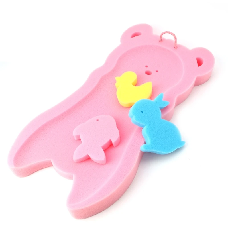 

Infant Bath Baby Bath Holder Non-slip Bed Infant Shower Sponge Cushion Cartoon Bath Mat Newborn Baby Shower Nets Bath Pad