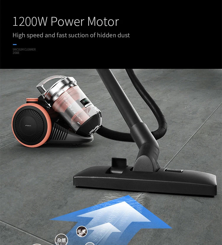 Xiaomi Deerma 208E 1200 Вт Бытовая стальная сетка циклонный пылесос 3л Пылезащитная чашка