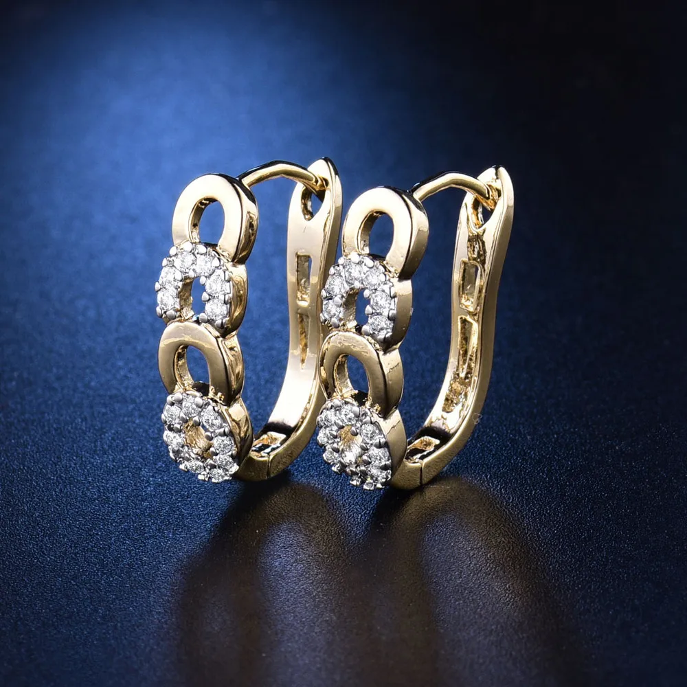 Женские серьги кольца MOLIAM круглые с белыми кристаллами и кубическим цирконием