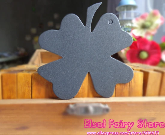 500 шт. строки в комплекте креативный дизайн клевера удачи черная Подарочная бирка