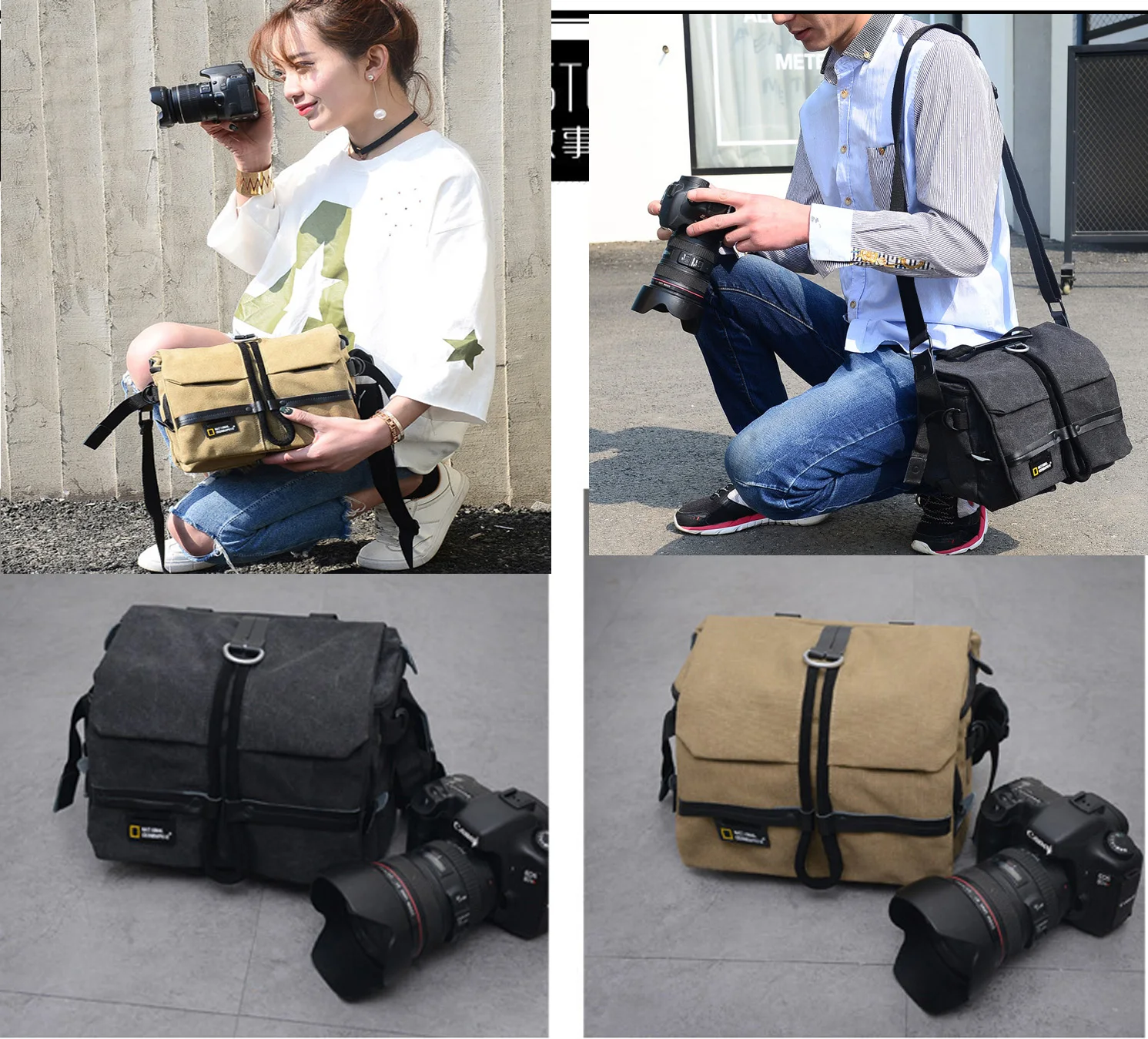 

Холщовая Сумка для камеры, профессиональная Холщовая Сумка для DSLR камеры, дорожный ранец на одно плечо