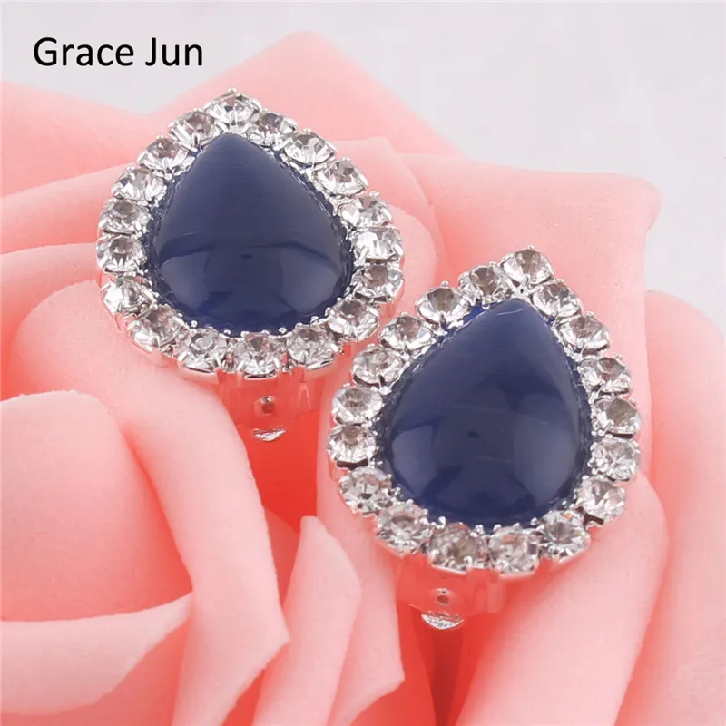Бренд Grace Jun(TM) стbridal разы Кристалл Опал Капля воды клипсы на серьги не пирсинг для