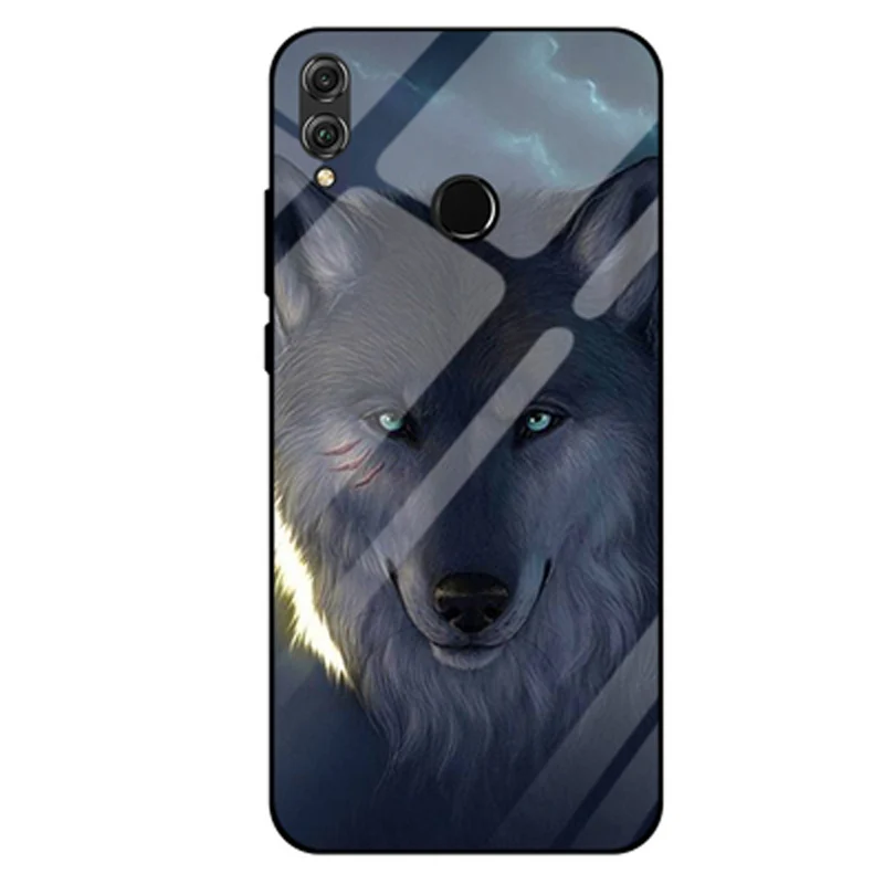 Для Huawei Y9 2019 чехол wolf girl стильное закаленное стекло силиконовая рамка Жесткий для