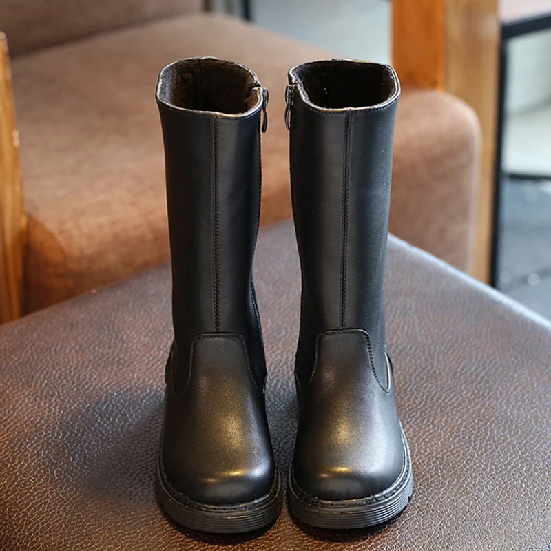 Детские сапоги принцессы коллекция 2019 года зима декабрь однотонные длинные для