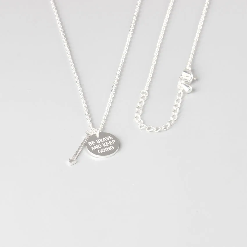 Вдохновляющее ожерелье со стрелкой в одно направление из нержавеющей стали|charm