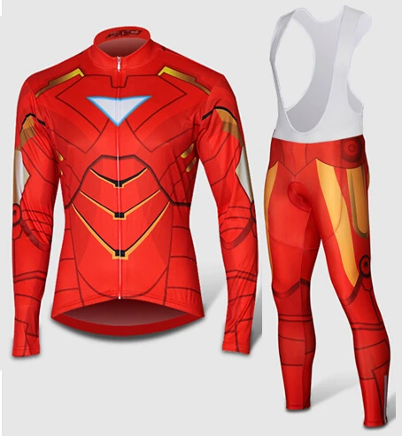 Men Red Cycling Clothes Long Jersey Pants Bib Kits Bike/Bicycle Wear Sets Spring Autumn Quick Dry | Спорт и развлечения