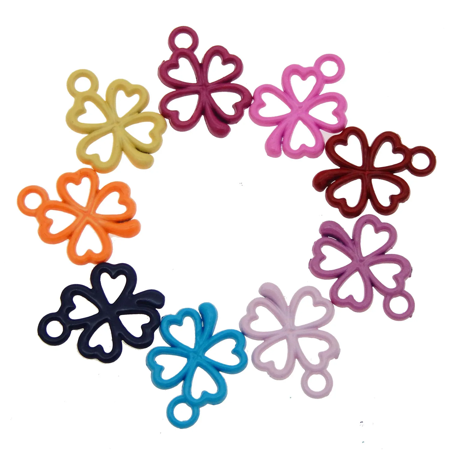 GraceAngie Mixed Color Clover Lucky Grass Pendant Hanging Accessories 30pcs/pack Zinc Alloy Anniversary Souvenir | Украшения и