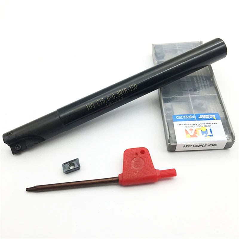 

10PCS APKT1003 PDR IC908 Carbide Insert +1PCS D16 Lathe Milling cutter holder Mill CNC tools Shoulder cutter APKT 1003