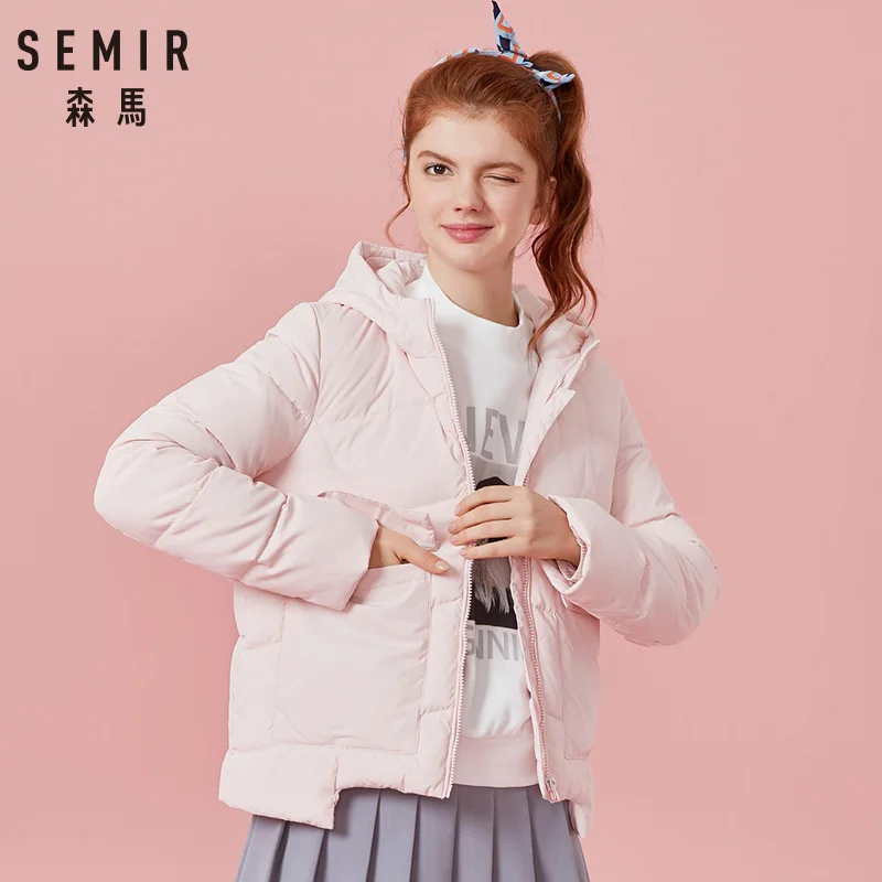 Куртка SEMIR женская зимняя Модная парка с капюшоном теплая ватная верхняя одежда