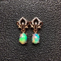 kjjeaxcmy fine jewelry 925 pure silver inlaid natural opal female stud jewelry double row