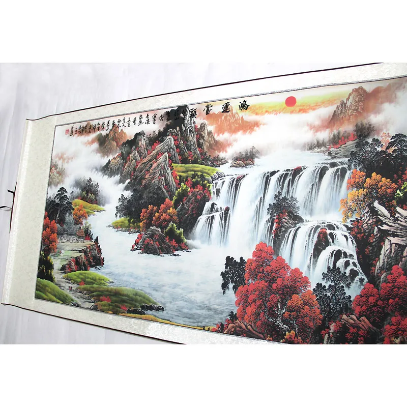 Китайская живопись каллиграфия и живопись/Пейзаж/живопись в гостиной/видео фэн