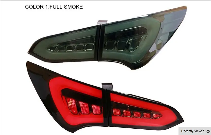Black taillight 2 шт. бампер передняя фара для hyundai IX45 фары 2013 Santa Fe светодиодный фары DRL Bi Xenon объектива парковки противотуманная фара - Цвет: Black taillight
