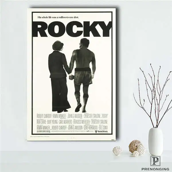 Canvas Poster Холст постер из шелковой ткани Рокки Бальбоа Украшение Дома Ретро Классические винтажные постеры с изображениями из фильмов, принт@ 190114#09 - Цвет: Canvas Poster