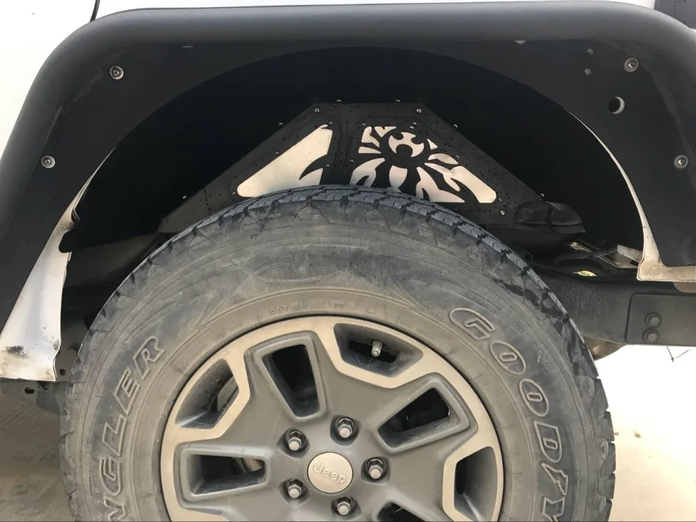 Черный Алюминиевый задний внутренний крыло лайнер для Jeep 07-17 Wrangler JK 4WD Unlimited JK 4WD/2WD для авто продукта автомобильные аксессуары