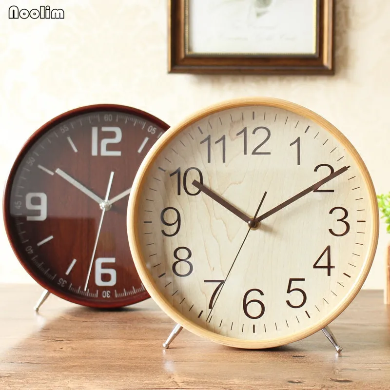 NOOLIM Table Clock Desktop Living Room Simple Solid Wood Modern Large Pendulum Creative Minimalist Ornaments | Дом и сад