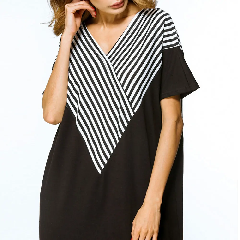 Женское повседневное Повседневное платье в полоску стиле бохо с принтом Летнее