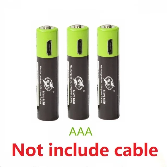 thress pcs ZNTER 1,5 V AAA перезаряжаемая батарея 400mAh USB перезаряжаемая литий-полимерная батарея Быстрая зарядка через кабель Micro USB - Цвет: thress pcs