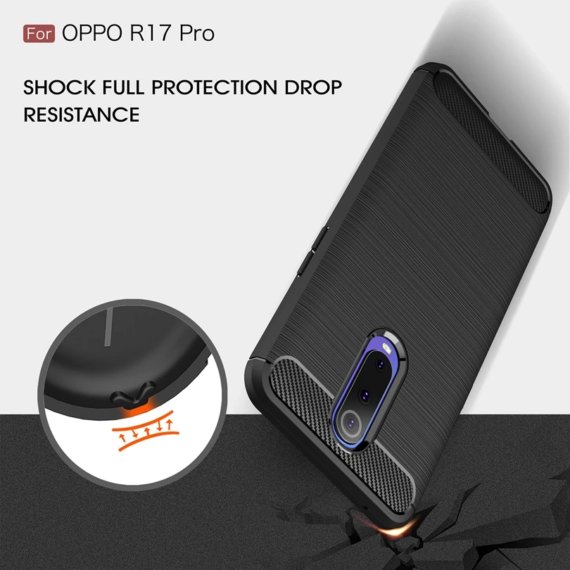 Для OPPO R17 Pro / R17Pro 6 4 &quotчехол из углеродного волокна противоударный мягкий ТПУ