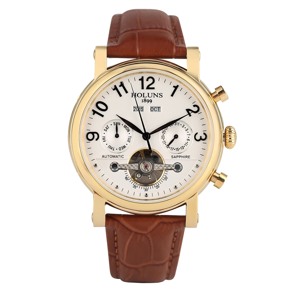 

Men's Mechanical Watch Automatic-self-winding Stainless Steel Skeleton Watch Practical Black Arabic Numerals Dial Wristwatch