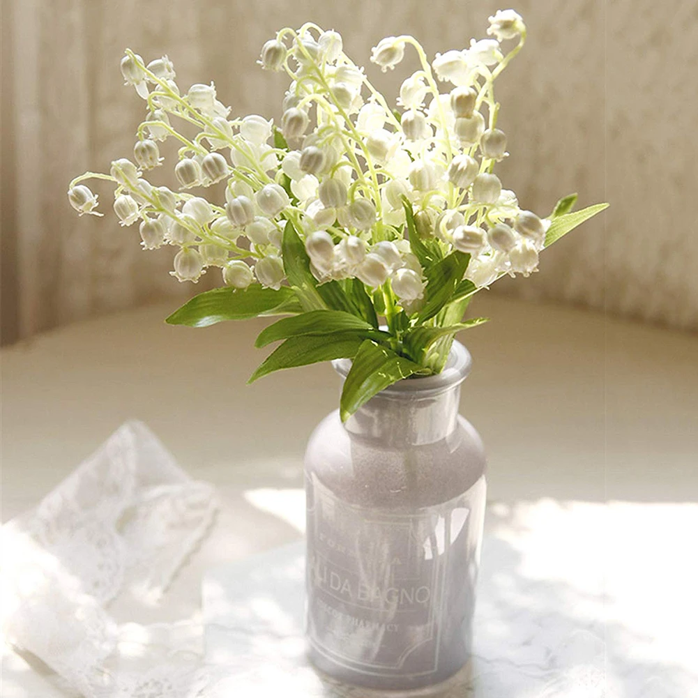 Искусственный Мини колокольчик цветок орхидеи ветка настоящее прикосновение