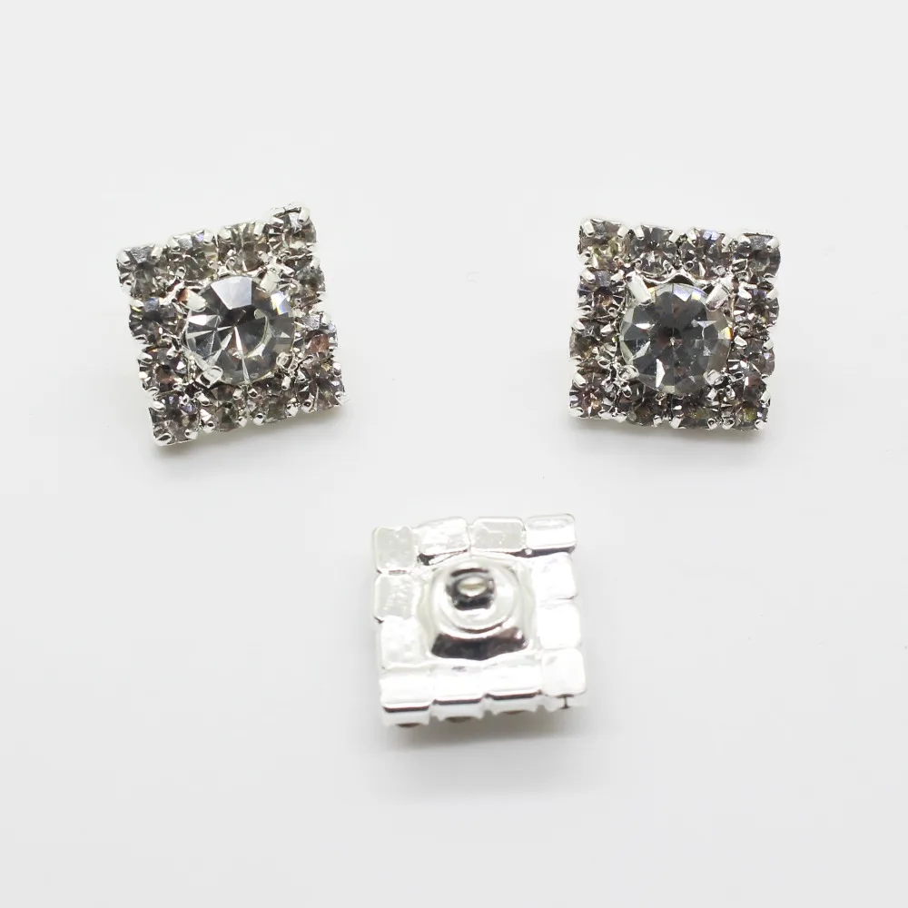 10 шт./Лот прозрачные квадратные пуговицы со стразами 12 мм|Пуговицы| |