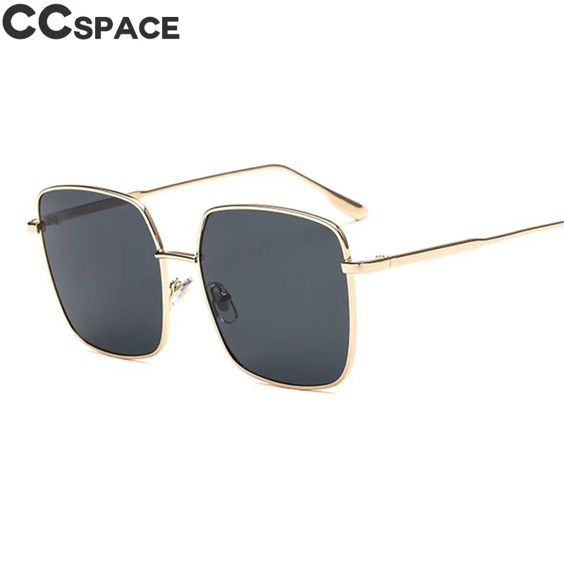 C2 gold black 47204 роскошные квадратные солнцезащитные очки для мужчин и женщин с металлической оправой CCSPACE винтажные брендовые дизайнерские модные мужские и женские очки - Цвет линз: C2 gold black