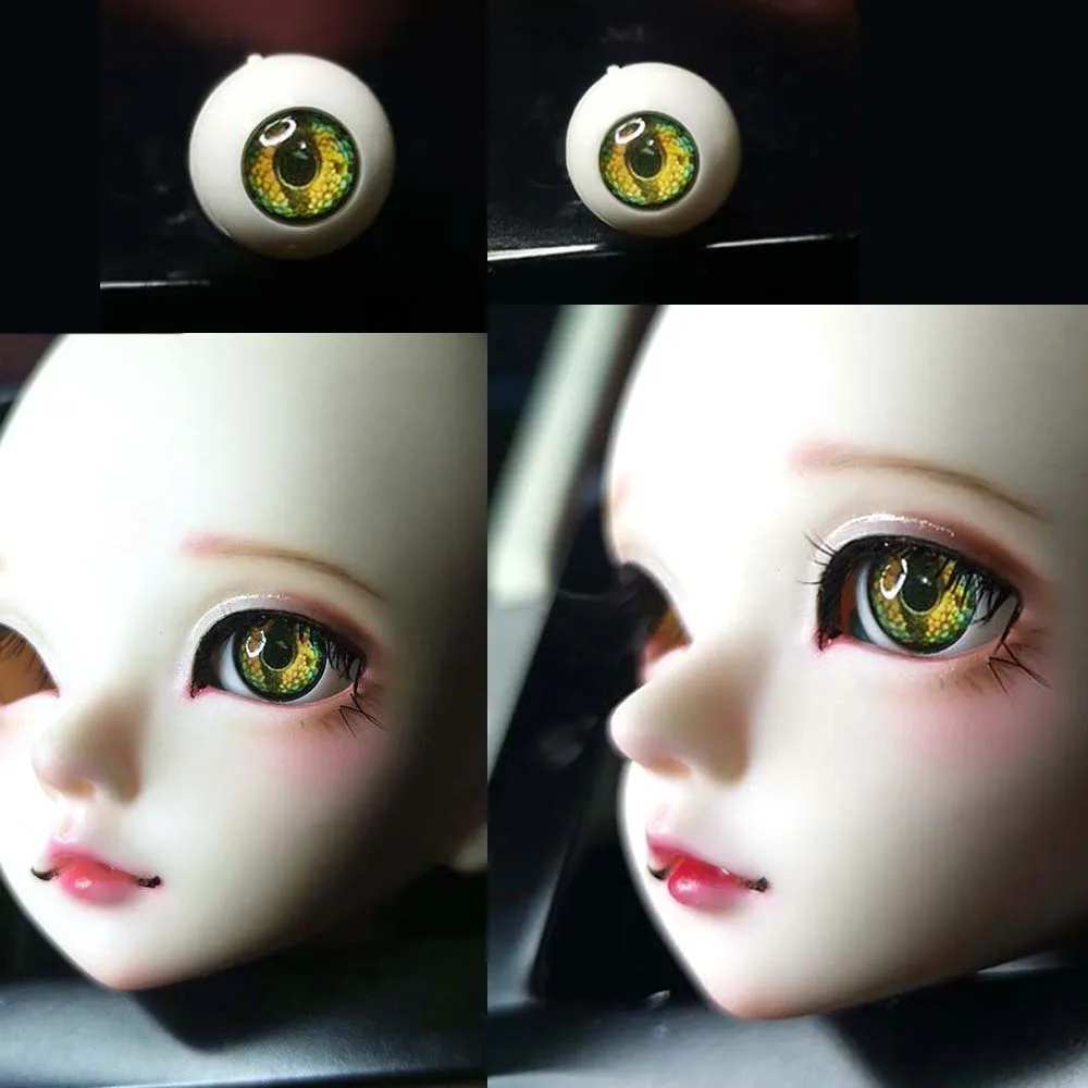 Глаза Bjd желто зеленые глаза хамелеона для 1/4 1/3/6 1/8 BJD Кукла SD MSD аксессуары 10 мм 12 14