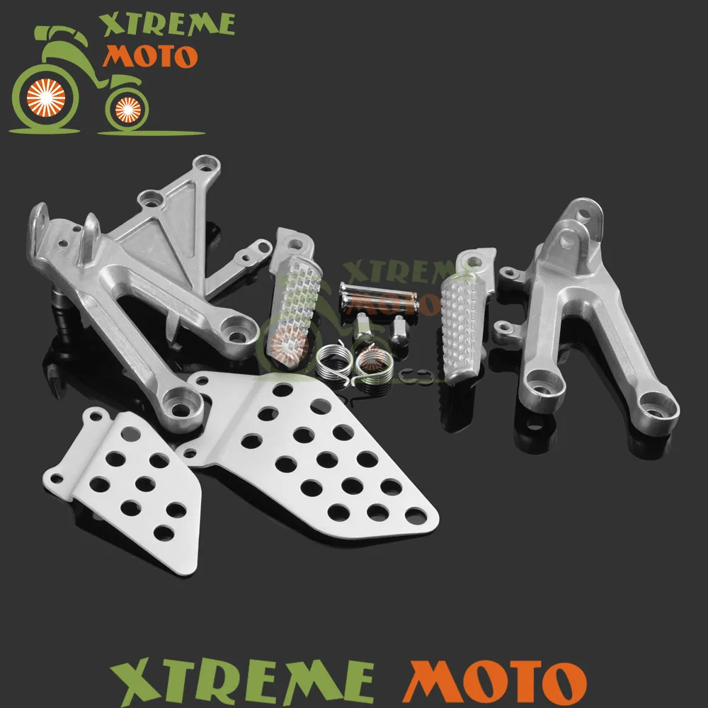 Серебристая передняя подножка мотоциклиста подставки для педалей и кронштейн CBR