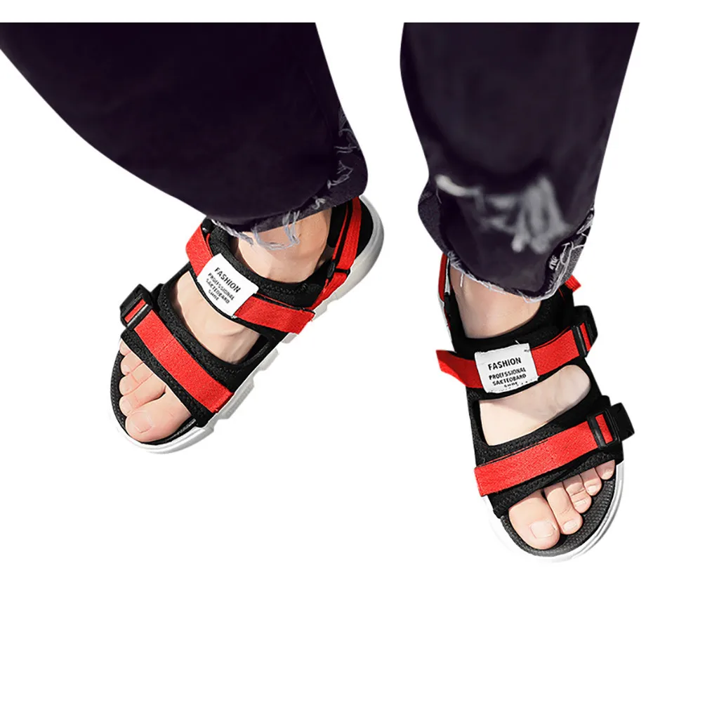 Мужские шлепанцы SAGACE летние дышащие на плоской подошве для спорта и активного