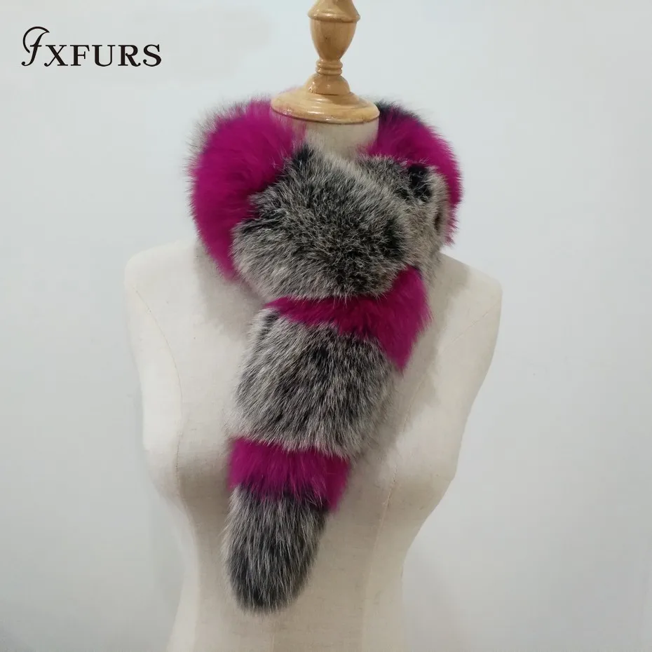 FXFURS шарф из натурального лисьего меха натуральный мех лисы меховой воротник кольцо глушитель женский меховой палантин шейный утеплитель 16 цветов
