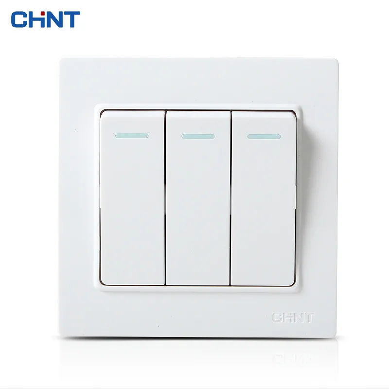 

CHINT NEW7L Steel Frame Wall Switch Socket Electrical Switch Three Switch Panel Three Open Dual Control Switch