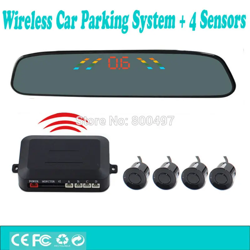 Беспроводная Система помощи при парковке для автомобиля с 4 парковочными