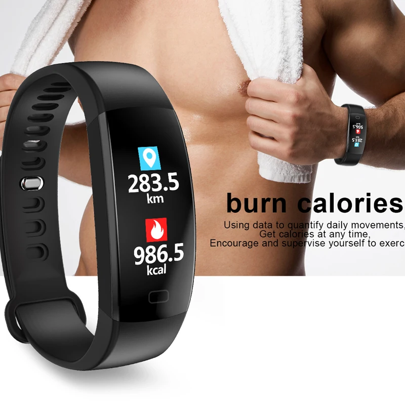 Умный Браслет фитнес-трекер F64HR сердечного ритма артериального давления водные