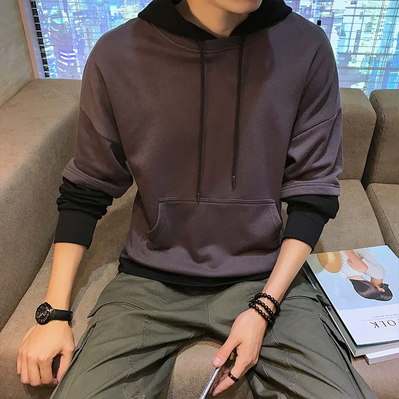 Осенне-зимняя стильная свободная толстовка с капюшоном одежда больших размеров