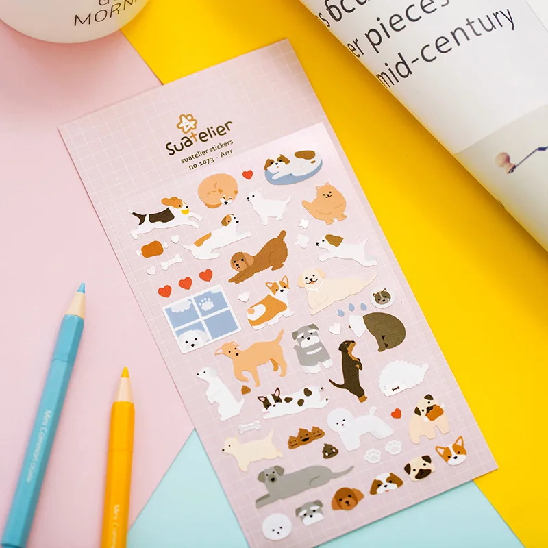 

Cute Dog Decorative Stickers Scrapbooking Stick Label Diary Stationery Album Stickers
