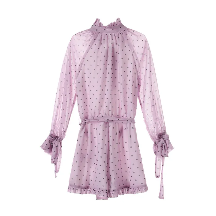 Подиум сиреневый Женский Игровой костюм 2019 летний женский Boho Широкий комбинезон