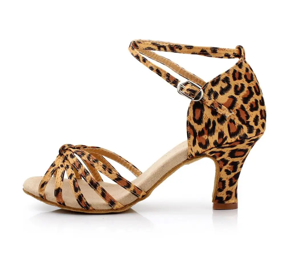 Leopard 5cm Женские туфли для латинских танцев; женские кроссовки; обувь для танцев для взрослых; обувь для девочек с мягкой подошвой; обувь на каблуке 5 см 7 см; обувь для танцев на квадратном каблуке; wd006 - Цвет: Leopard 5cm