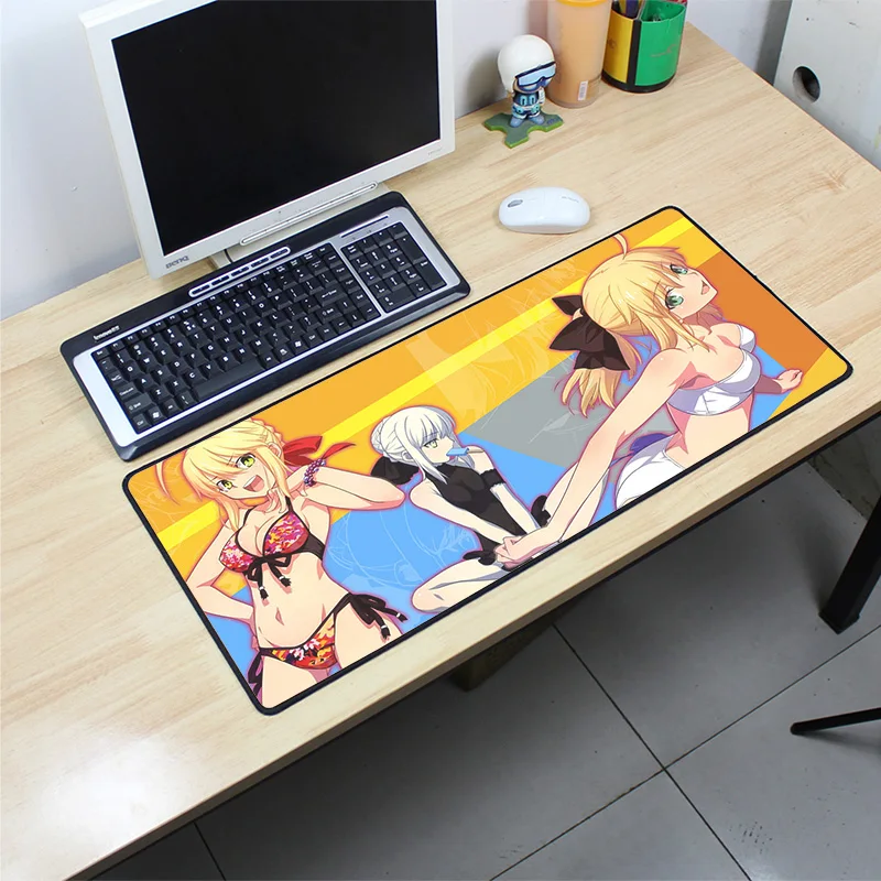 Fate Saber padmouse 70x30 см fgo коврик для мыши notbook компьютерный коврик для мыши подставка для запястья игровой коврик для мыши геймер эргономичный коврик для мыши
