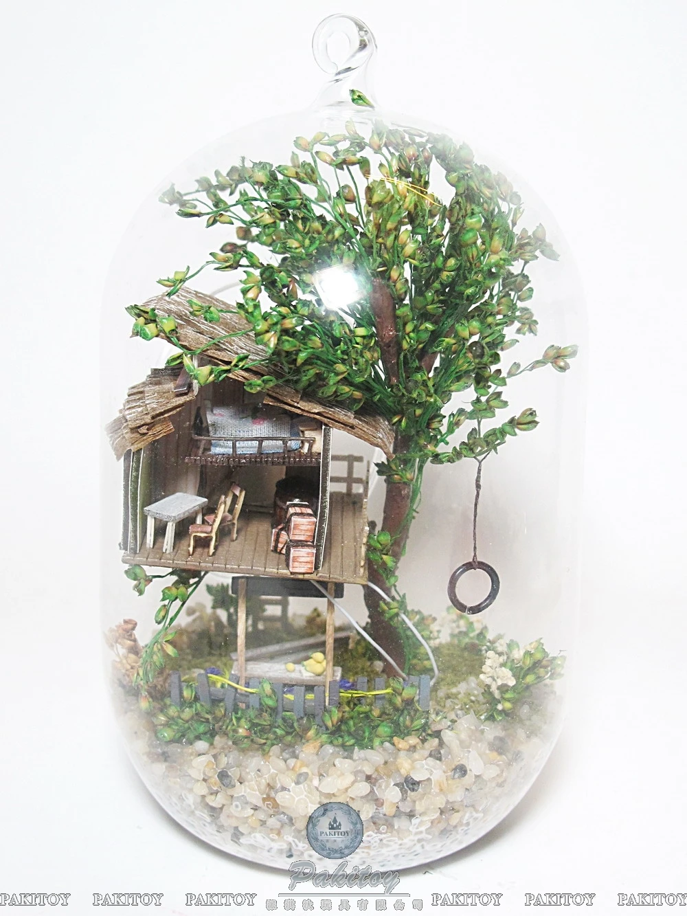 SC02 DIY стеклянный шар Кукольный дом деревянный Мини джунгли кукольный домик миниатюрная Подарочная игрушка