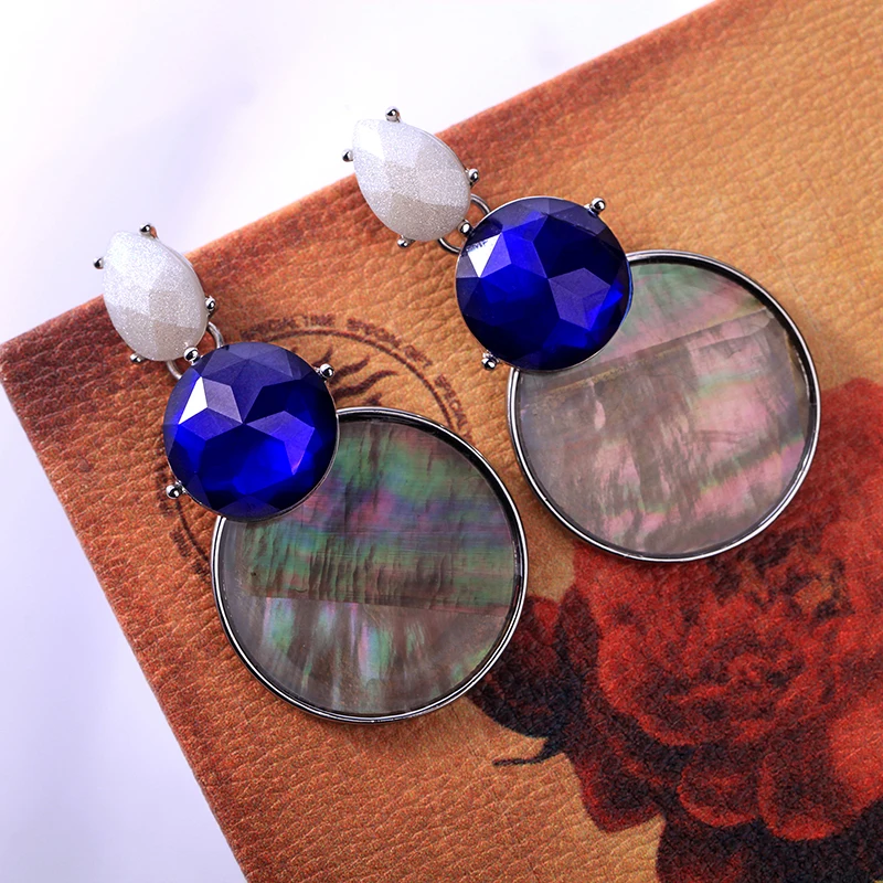 Женские Висячие серьги в виде ракушек новые летние синего цвета из смолы модные