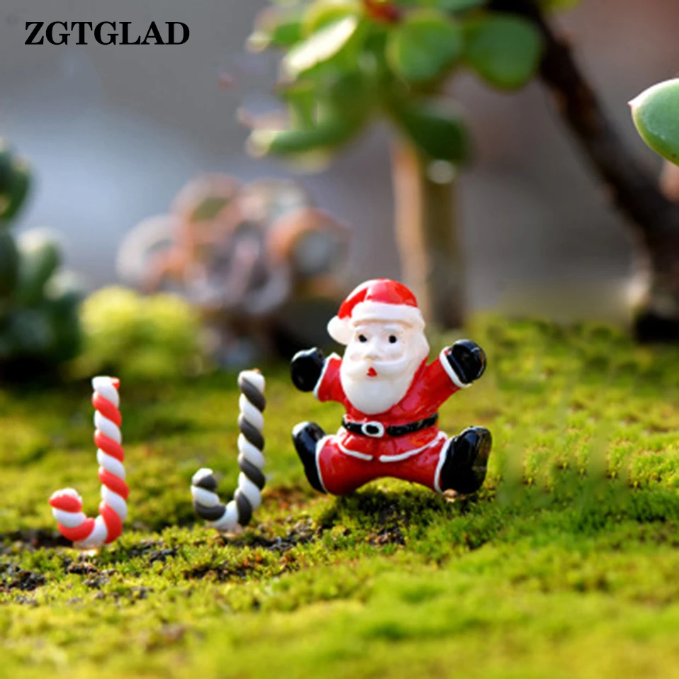 ZGTGLAD 1 шт. Рождественский Декор смола карамель Санта Клаус миниатюрная фигурка