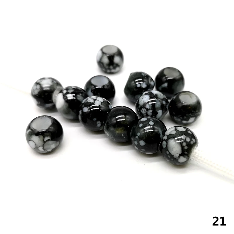 21 20 pcs 12mm Big Hole Beads Round Beads for Jewelry Making Acrylic Beads Multicolor Loose Bead Jewelry DIY Accessory - Цвет: 21