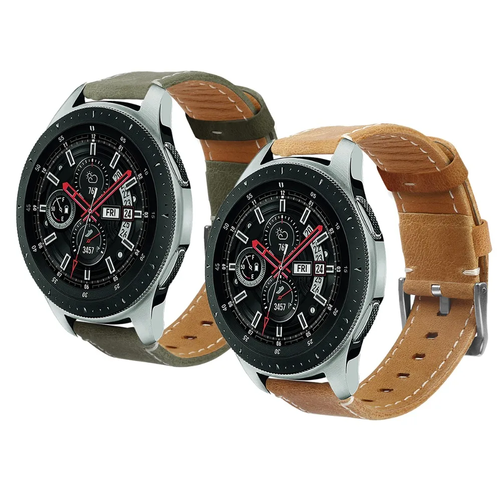 Ремешок из натуральной кожи для Samsung Gear S3/ 2 Neo Live/ Moto 360 46 мм/Pebble Time 22 мм|Ремешки