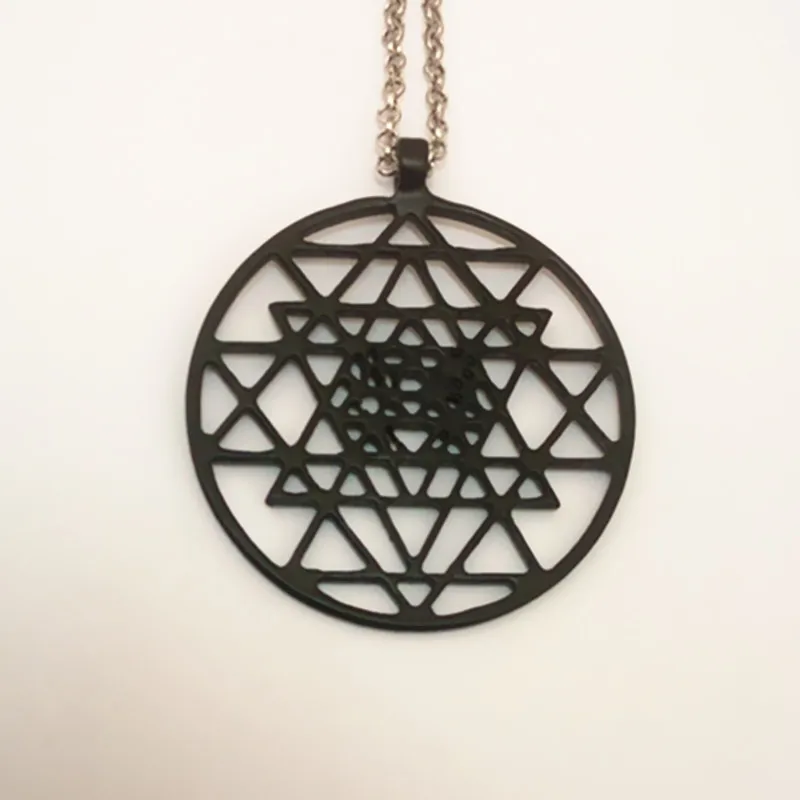 Sri Yantra кулон посеребренные ожерелья и кулоны для женщин цветок жизни модные ювелирные изделия